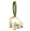 Polar Bear Gold Christmas Ornament.